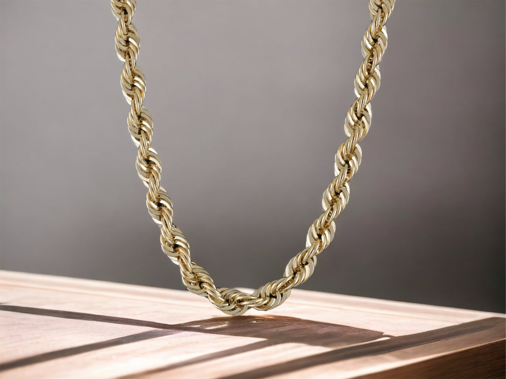 6mm 9ct solid Gold Rope Chain | 22" - 24"