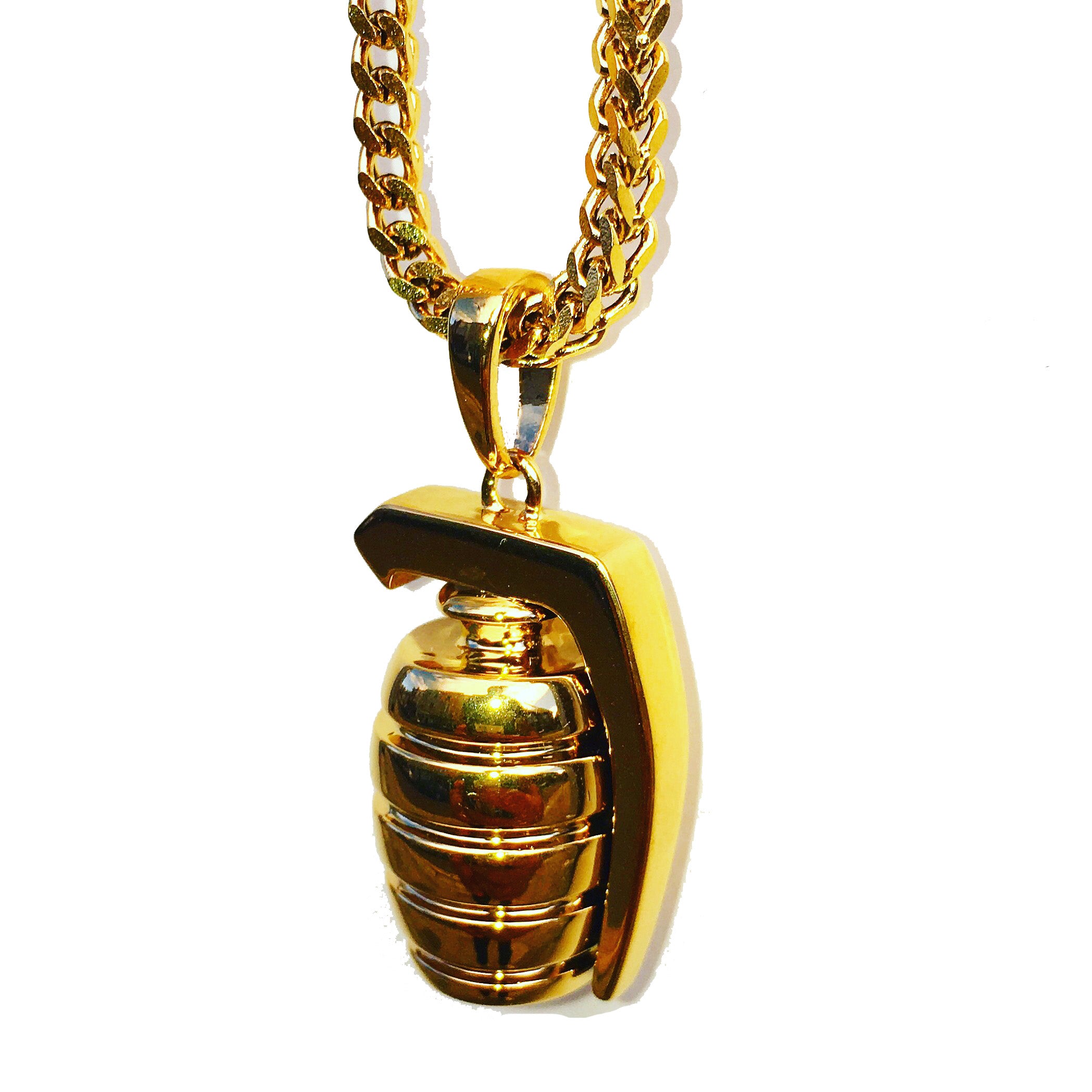 The 'Grenade' Micro Pendant - Gold