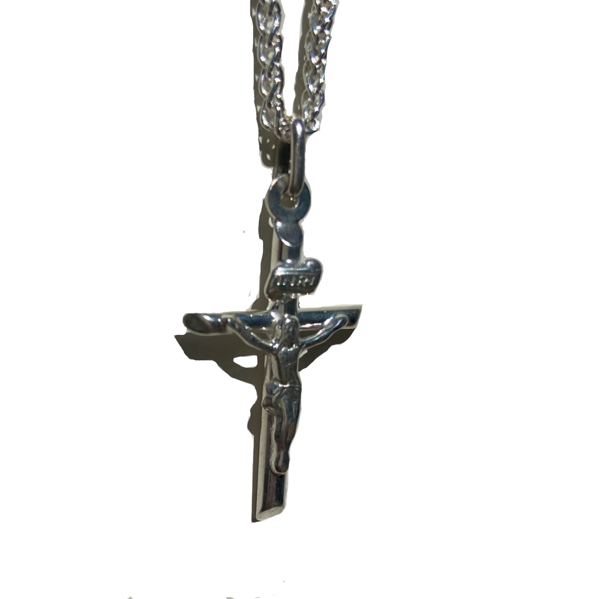 Jesus Cross Pendant Necklace Sterling Silver