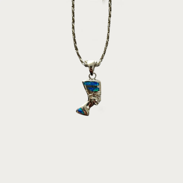 Sterling Silver Opal Nefertiti Necklace