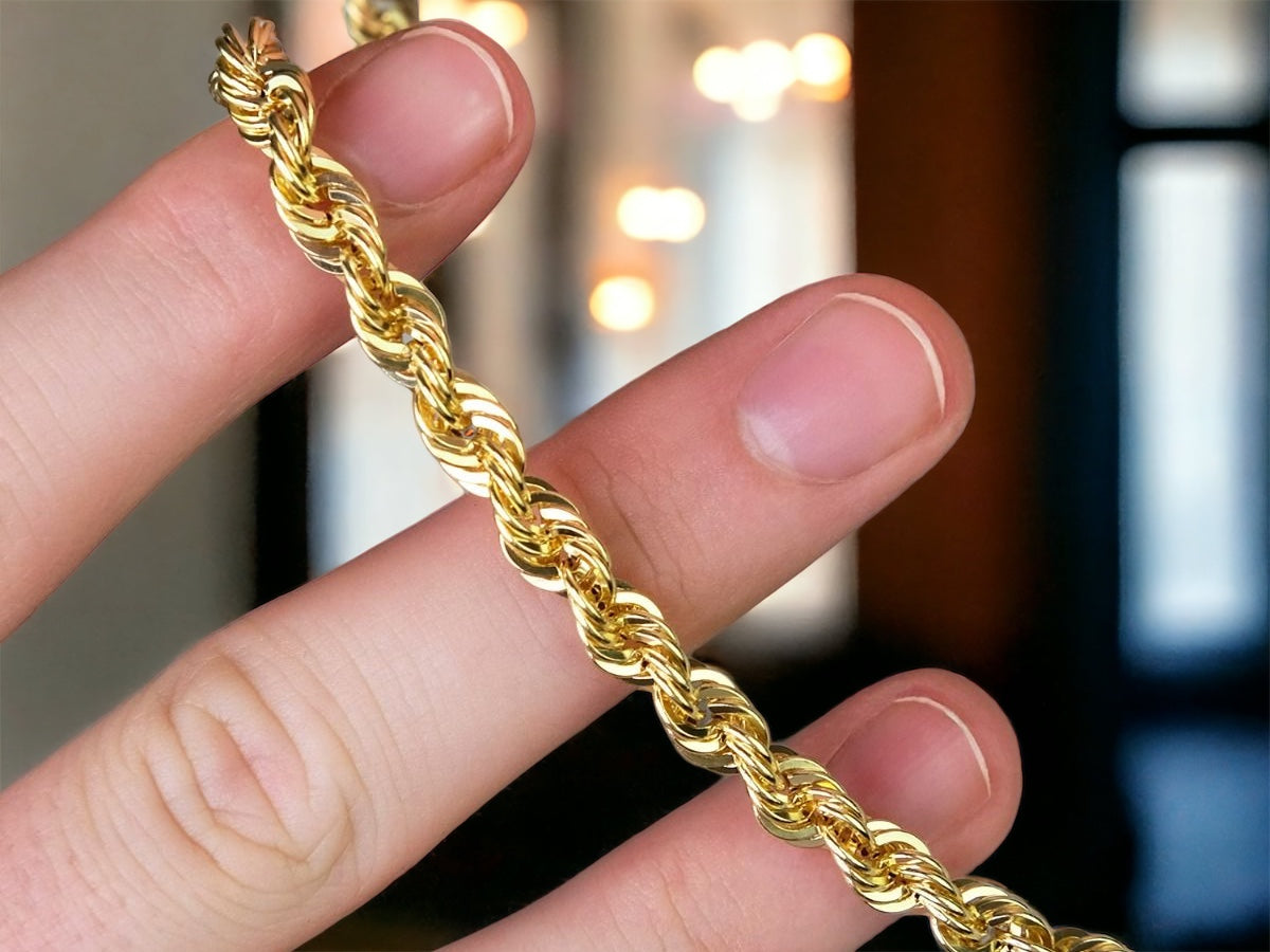 6mm 9ct solid Gold Rope Chain | 22" - 24"