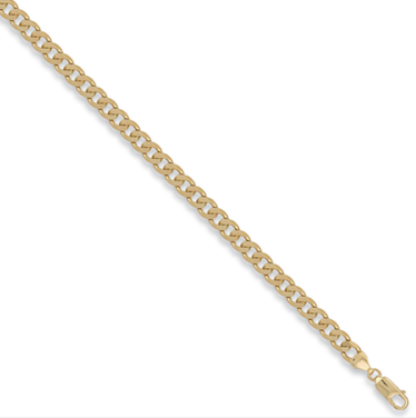 6.2mm 9K Solid Gold Curb Link Bracelet | 8 Inch