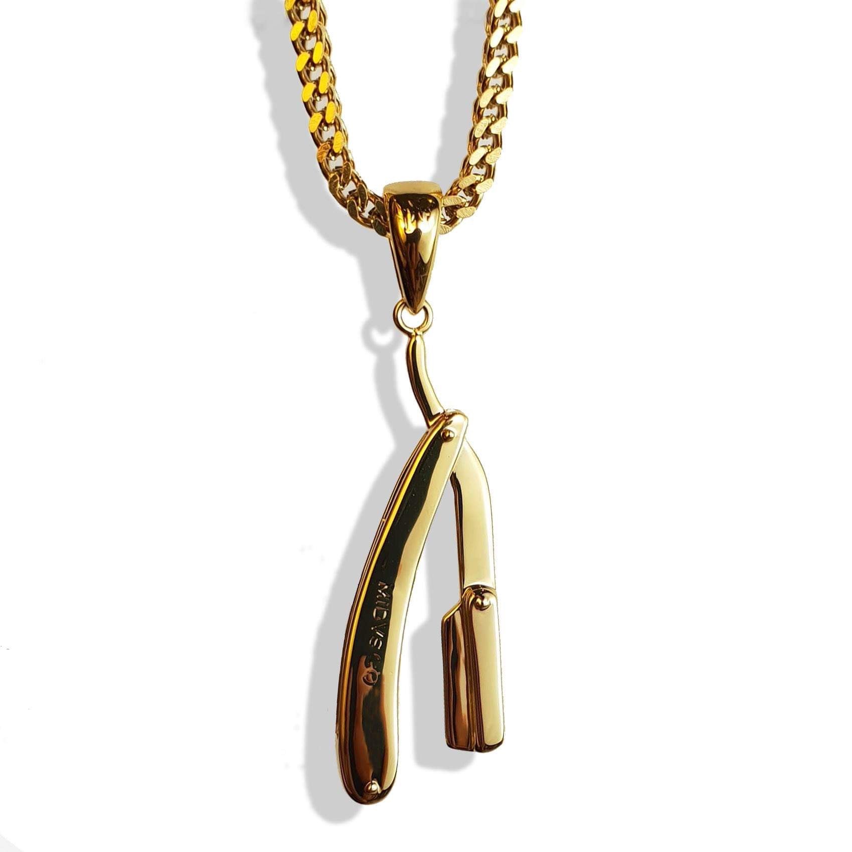 The 'Razor' Micro Pendant Necklace - 18k Gold