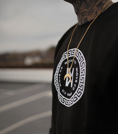Midas Co Superior Key Flock Print Crewneck - Black / White