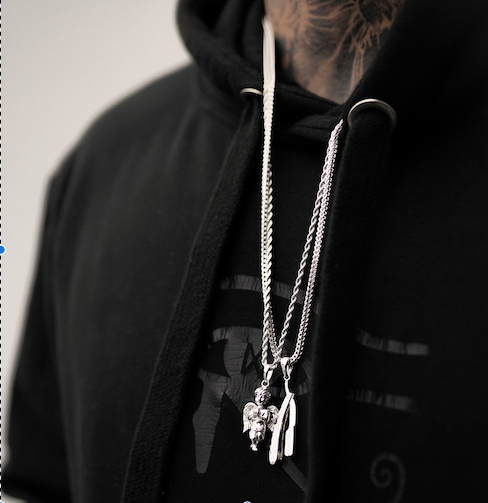 The 'Razor' Micro Pendant - White Gold
