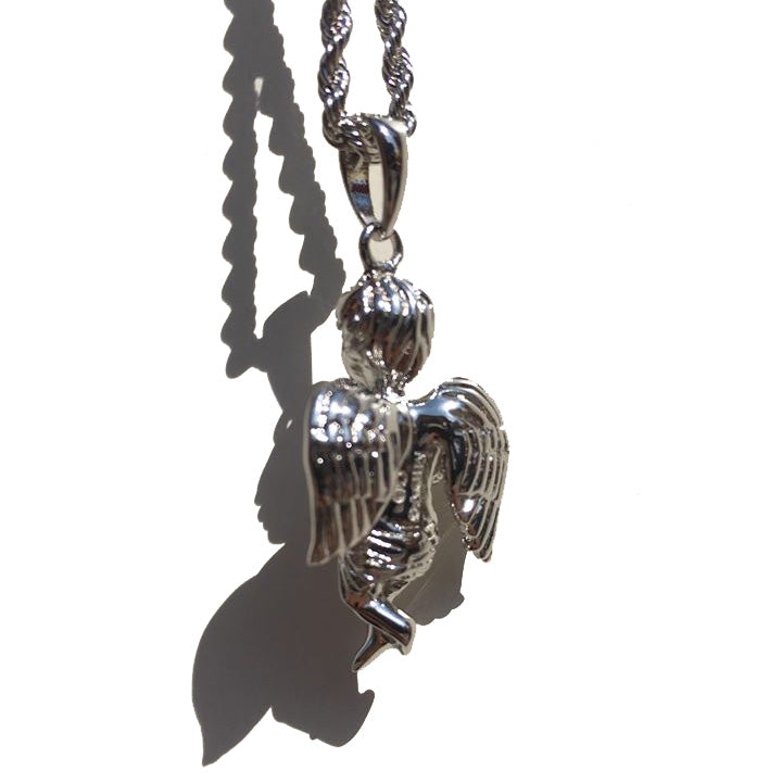 The 'Guardian' Angel Pendant - White Gold