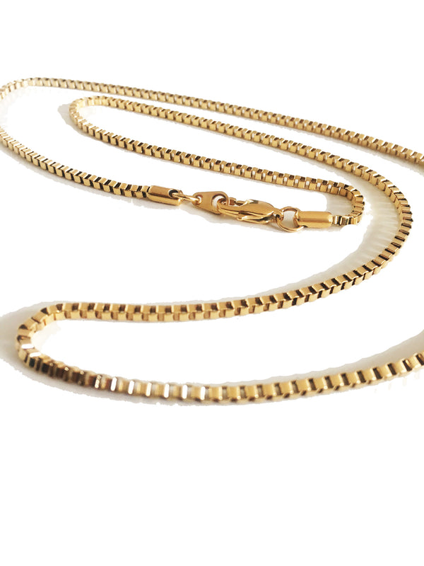 The Midas Co 28" Box Chain - Gold