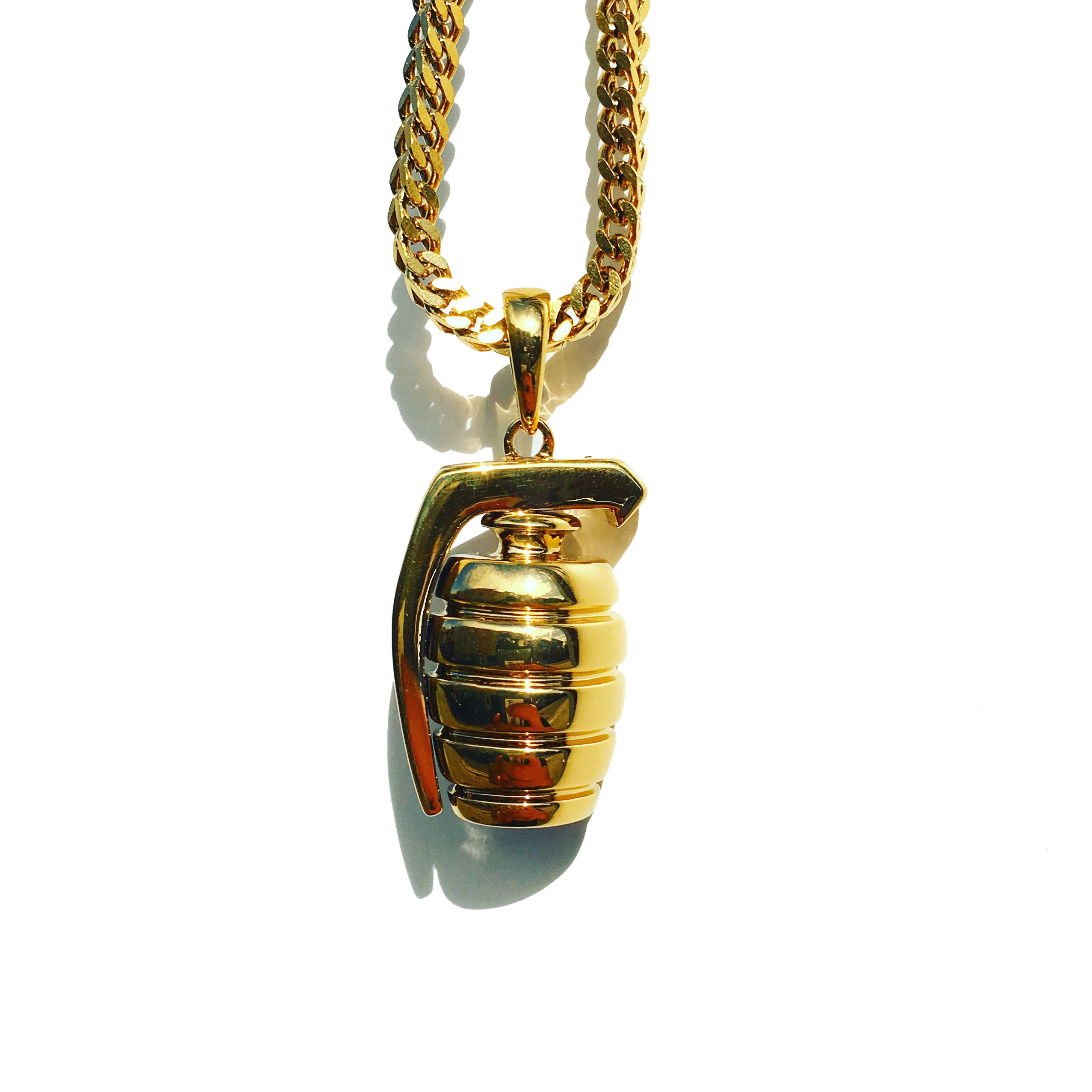 The 'Grenade' Micro Pendant - Gold