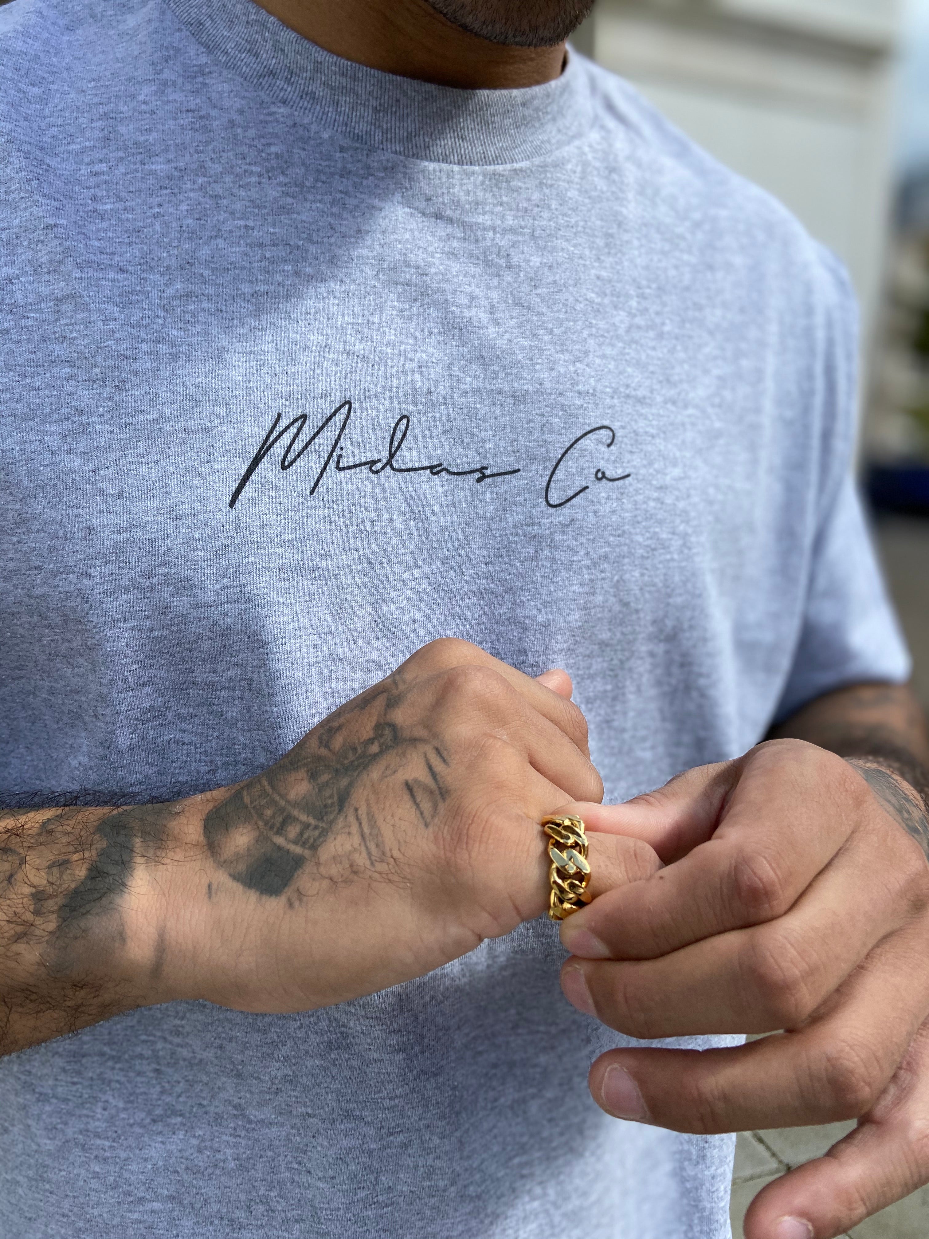 Midas Co Signature T Shirt - Grey / Black