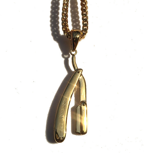 The 'Razor' Micro Pendant Necklace - 18k Gold