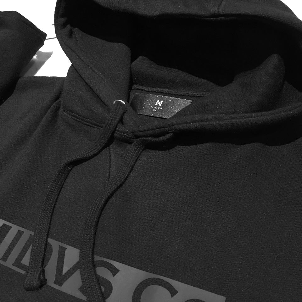 Midas Co Rubber Box Logo Hoody - Black / Black